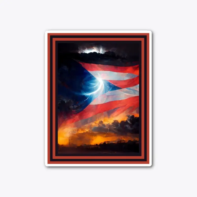 Puerto Rican Flag Sunset 